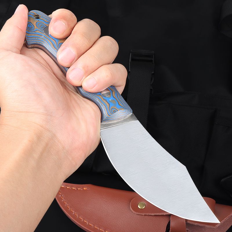 Crescent Blade Colored G10 Handle No Logo Full Tang Fixed Knife UD408800